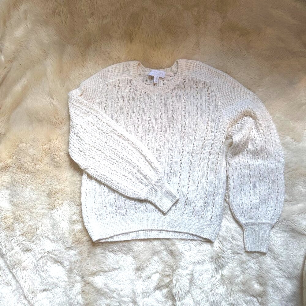 The White Company | Open-weave White Sweater | Wool | S